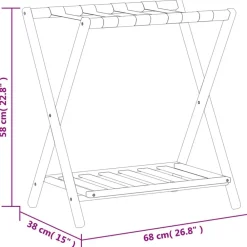 vidaXL Maletas Y Bolsos De Viaje-Soporte para maletas bambú negro 68x38x58 cm