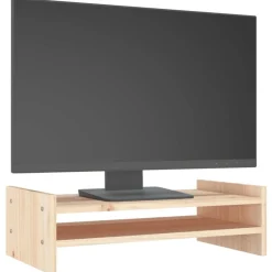 vidaXL Electrónica-Soporte para monitor madera maciza de pino 50x27x15 cm