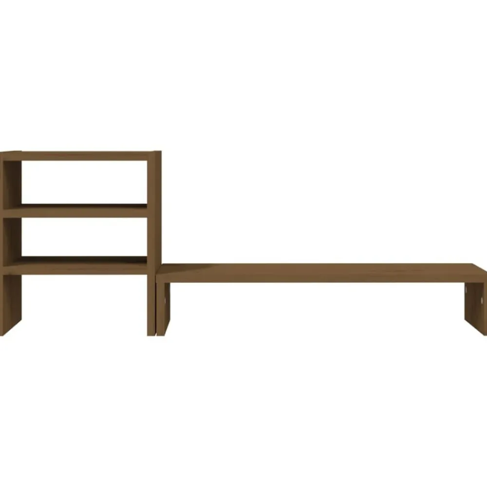 vidaXL Electrónica-Soporte para monitor madera maciza pino marrón miel 81x20x30 cm