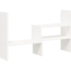vidaXL Soporte para monitor madera maciza pino (39-72)x17x43 cm Blanco Outlet