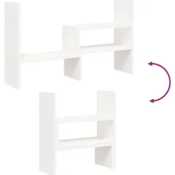 vidaXL Soporte para monitor madera maciza pino (39-72)x17x43 cm Blanco Outlet