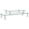 vidaXL Soporte para monitor de 2 niveles vidrio transparente Discount