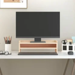 vidaXL Electrónica-Soporte para monitor madera maciza de pino 50x24x16 cm
