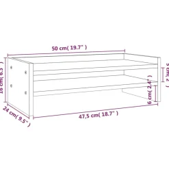 vidaXL Electrónica-Soporte para monitor madera maciza de pino 50x24x16 cm