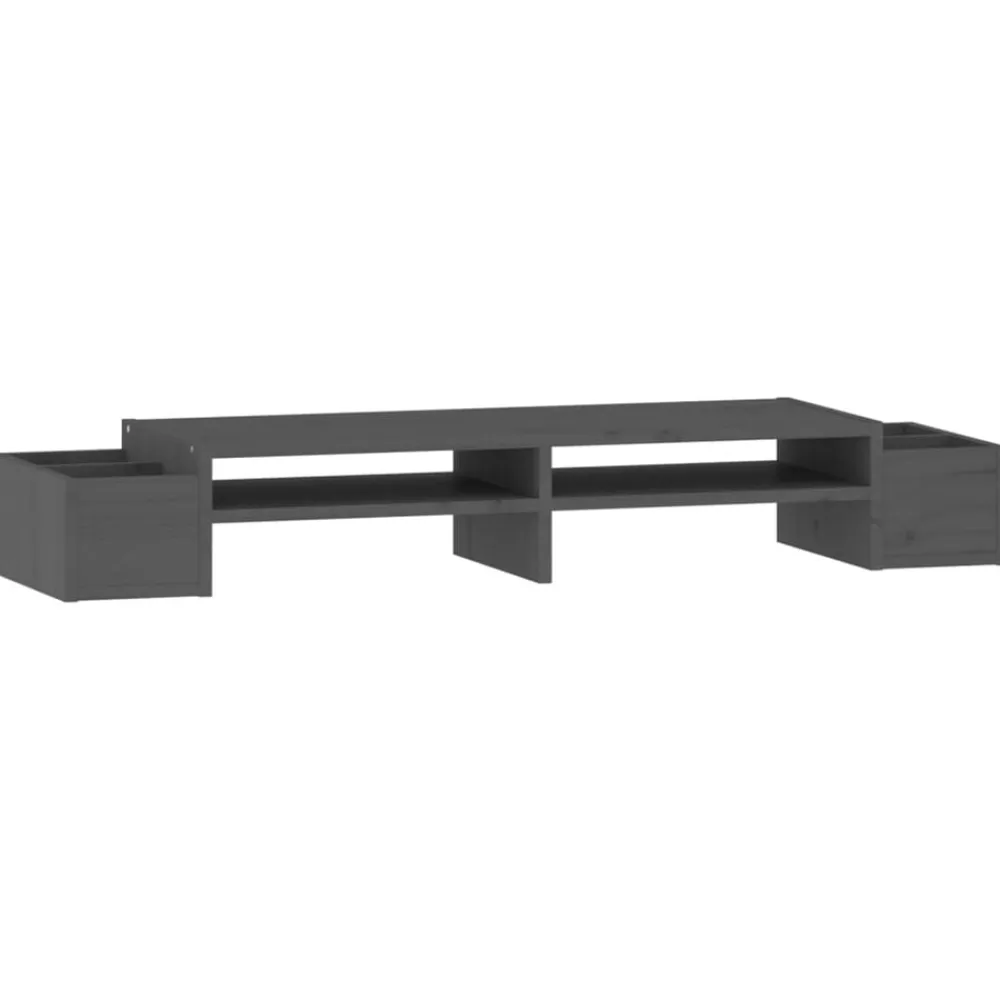 vidaXL Electrónica-Soporte para monitor madera maciza de pino 100x27,5x15 cm