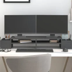 vidaXL Electrónica-Soporte para monitor madera maciza de pino 100x27,5x15 cm