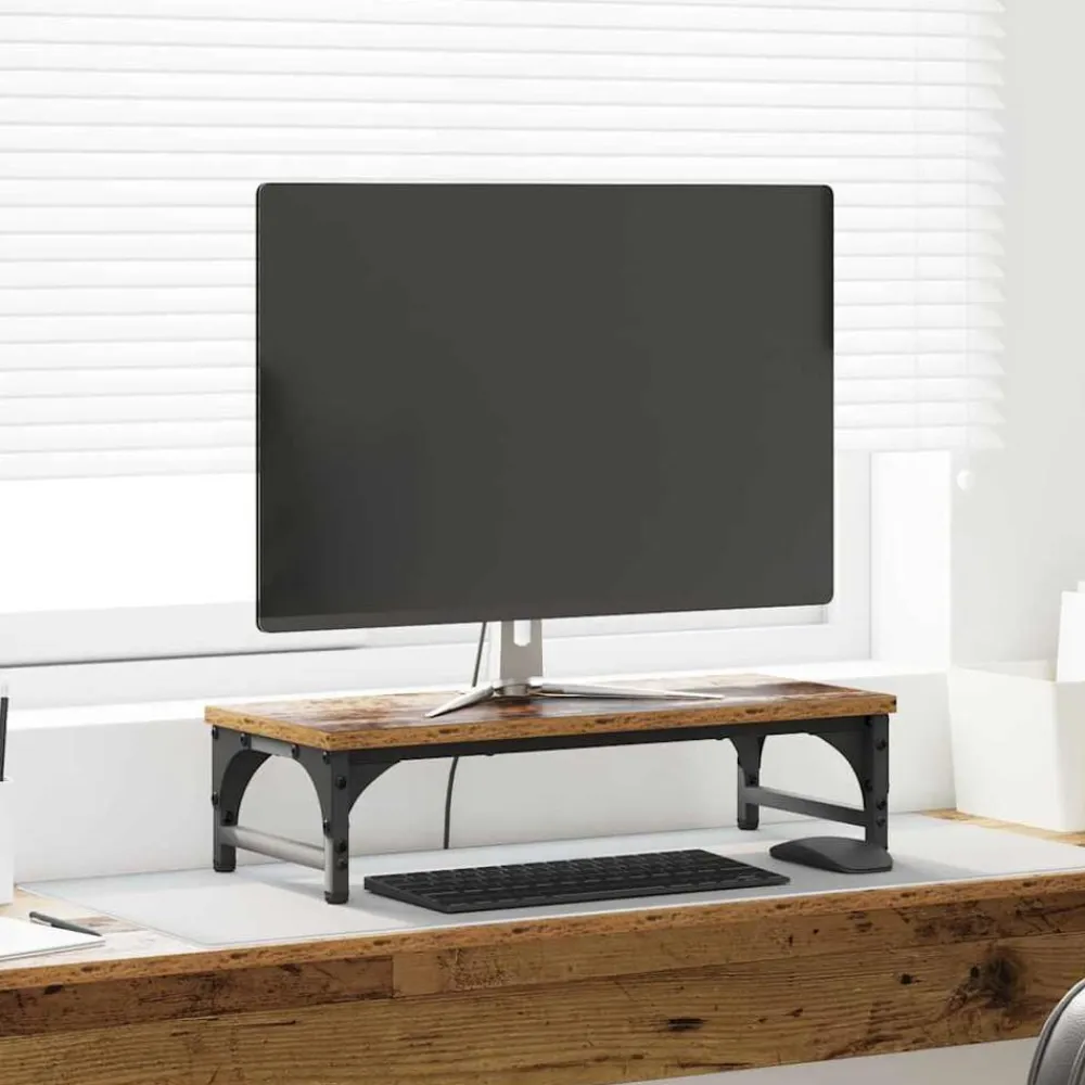 vidaXL Soporte para Monitor 55 x 23 x 14 cm Madera vieja Discount