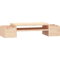 vidaXL Electrónica-Soporte para monitor madera maciza de pino 70x27,5x15 cm
