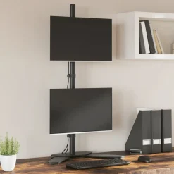 vidaXL Soporte para monitor doble acero negro VESA 75/100 mm Discount