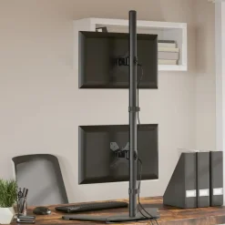 vidaXL Soporte para monitor doble acero negro VESA 75/100 mm Discount