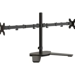 vidaXL Soporte para monitor doble acero negro VESA 75/100 mm Clearance
