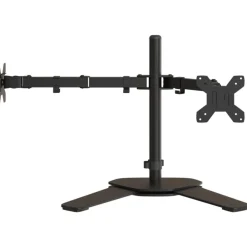 vidaXL Soporte para monitor doble acero negro VESA 75/100 mm Clearance