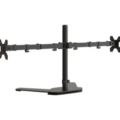 vidaXL Soporte para monitor doble acero negro VESA 75/100 mm Clearance