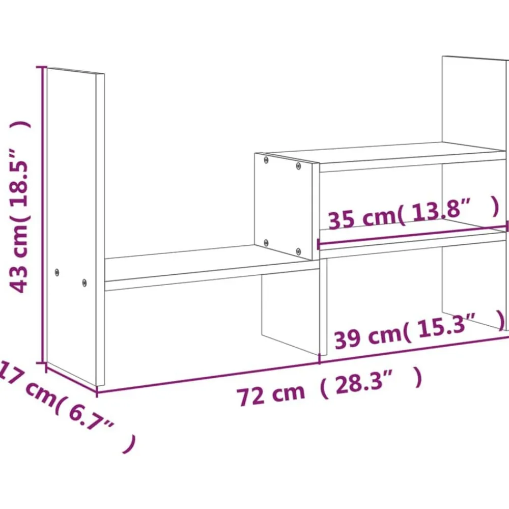 vidaXL Soporte para monitor madera maciza pino (39-72)x17x43 cm Gris Clearance