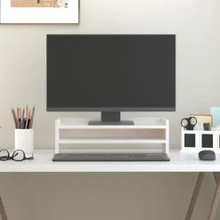 vidaXL Electrónica-Soporte para monitor madera maciza de pino 50x24x16 cm