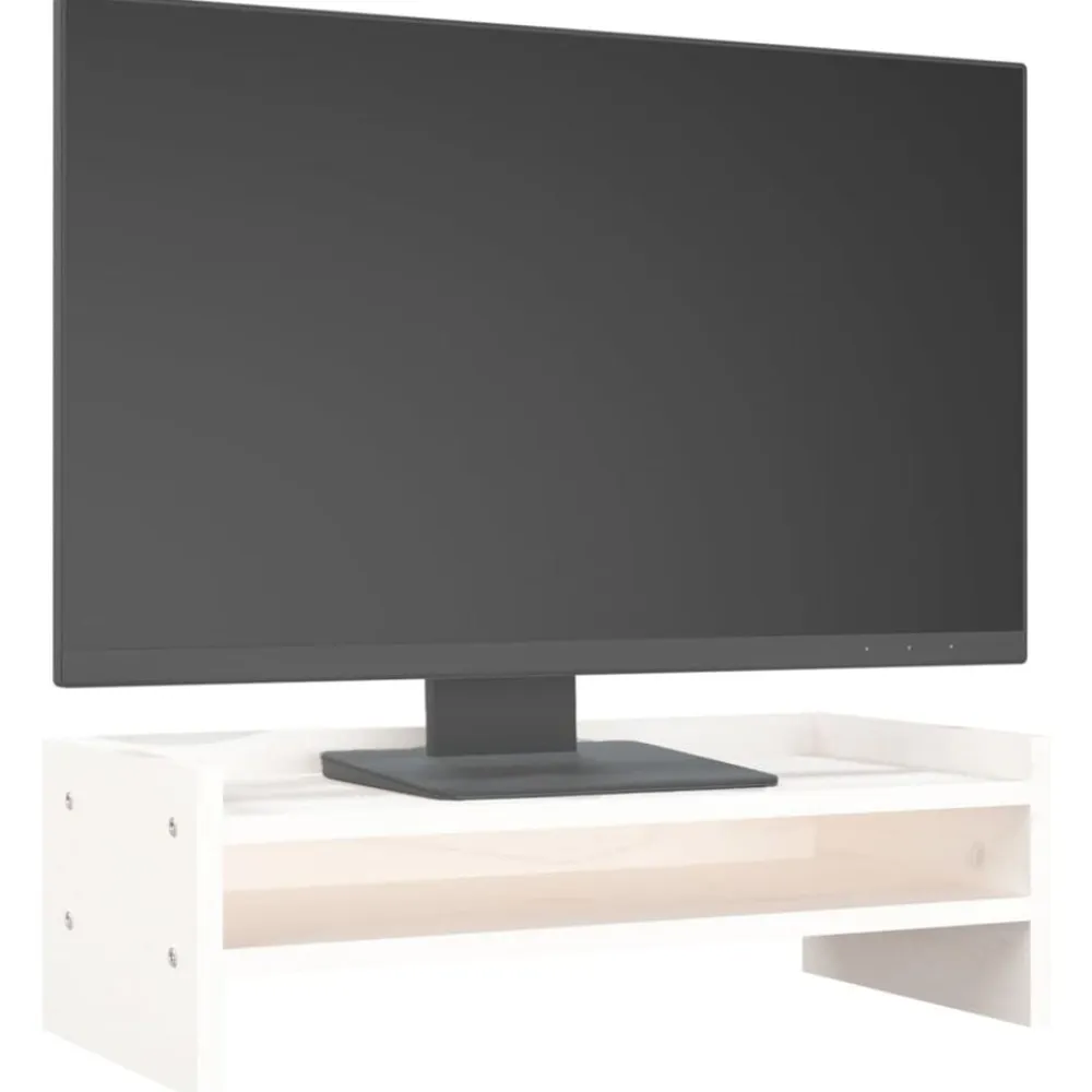 vidaXL Electrónica-Soporte para monitor madera maciza de pino 50x24x16 cm
