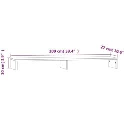 vidaXL Soporte para monitor madera maciza de pino 100x27x10 cm Natural Sale