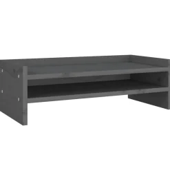 vidaXL Soporte para monitor madera maciza de pino 50x24x16 cm Gris Discount