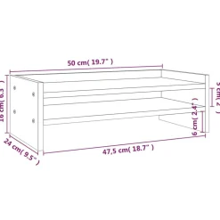 vidaXL Soporte para monitor madera maciza de pino 50x24x16 cm Gris Discount