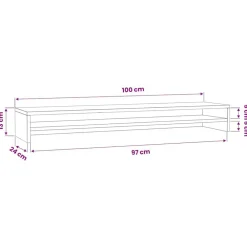 vidaXL Soporte para pantalla madera contrachapada 100x24x13 cm Blanco