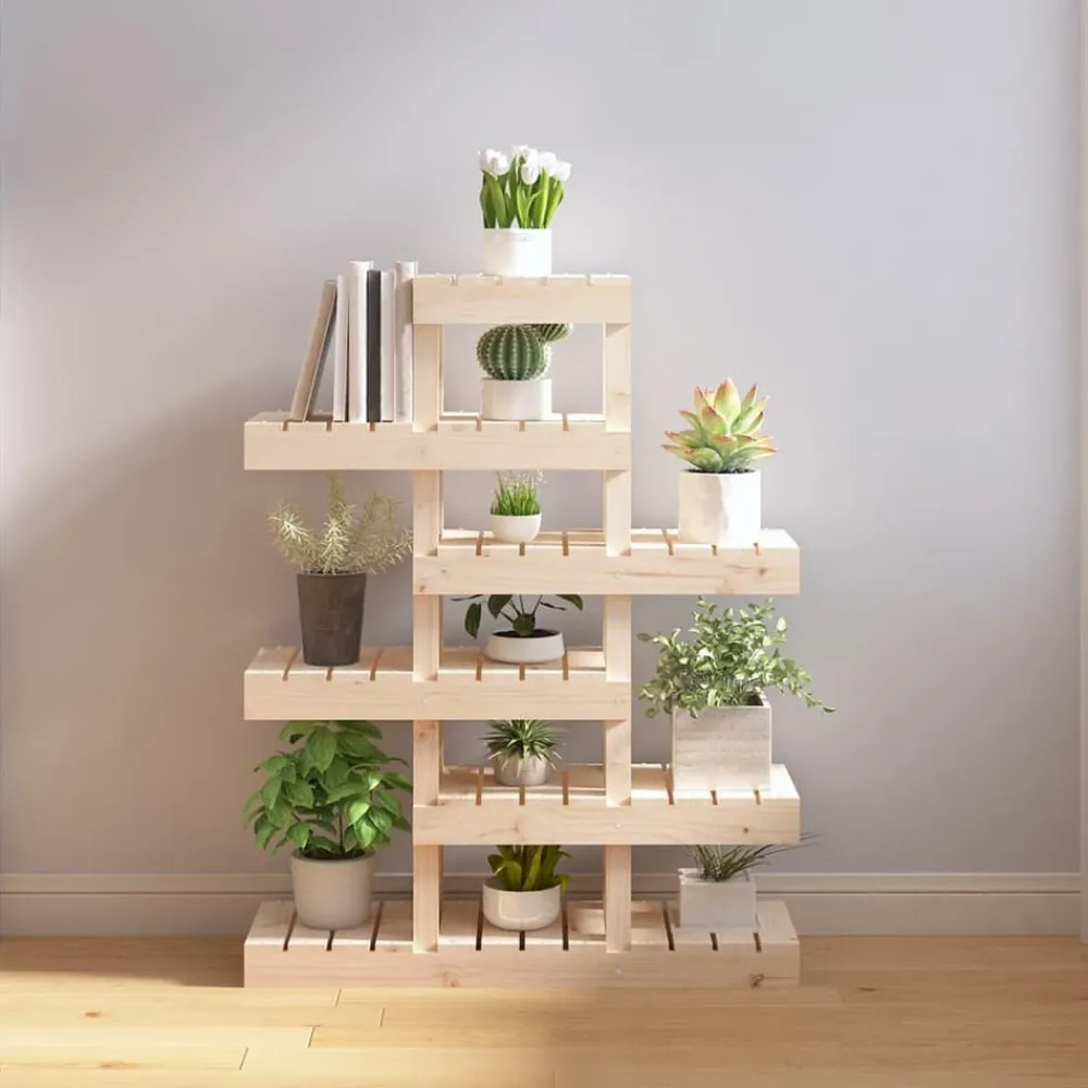 vidaXL Jardín-Soporte para plantas madera maciza de pino 85x25x109,5 cm