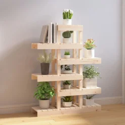 vidaXL Jardín-Soporte para plantas madera maciza de pino 85x25x109,5 cm