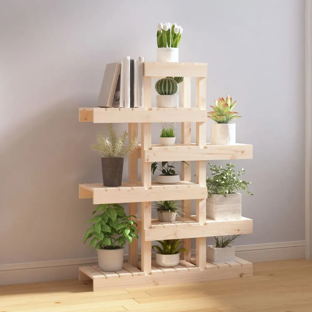 vidaXL Jardín-Soporte para plantas madera maciza de pino 85x25x109,5 cm