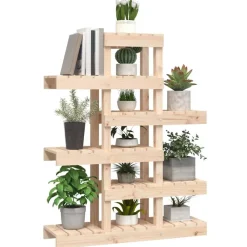 vidaXL Jardín-Soporte para plantas madera maciza de pino 85x25x109,5 cm
