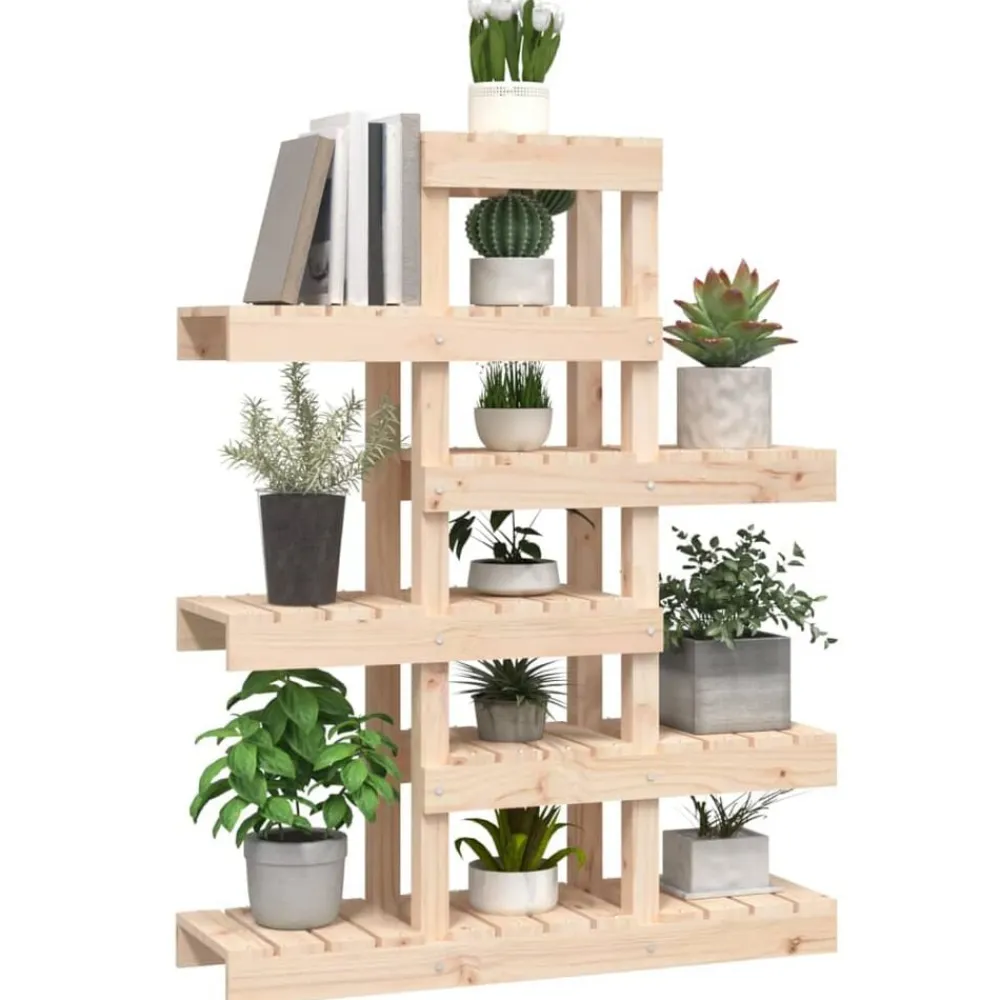 vidaXL Jardín-Soporte para plantas madera maciza de pino 85x25x109,5 cm