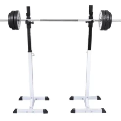 vidaXL Soporte para sentadillas con barra y mancuernas 30,5 kg Discount