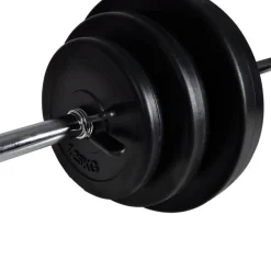 vidaXL Soporte para sentadillas con barra y mancuernas 30,5 kg Discount