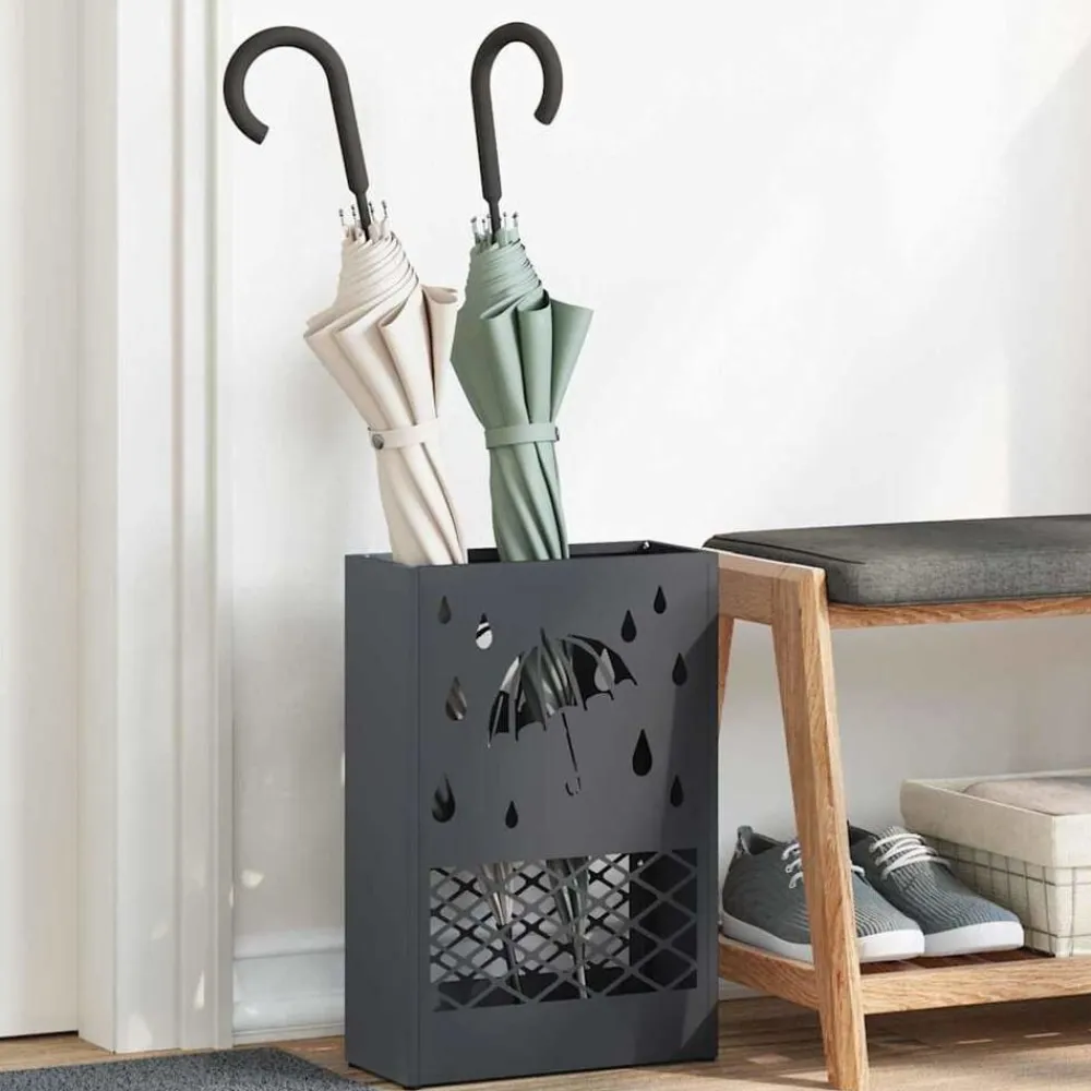 vidaXL Soporte para sombrilla 28 x 12 x 41 cm Acero Antracita Outlet