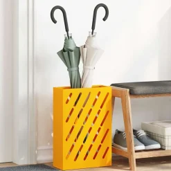 vidaXL Soporte para sombrilla 28 x 12 x 41 cm Acero Amarillo mostaza Best