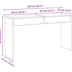 vidaXL Soporte para teclado 120 x 32 x 64 cm Roble Sonoma Online