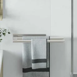 vidaXL Soporte para toallas 40 x 9 x 4 cm Acero inoxidable Plateado Hot