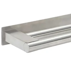 vidaXL Soporte para toallas 40 x 9 x 4 cm Acero inoxidable Plateado Hot