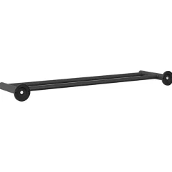 vidaXL Soporte para toallas Negro 61 x 14,5 x 5 cm Acero inoxidable New