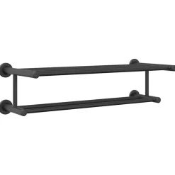 vidaXL Soporte para toallas Negro 61 x 23 x 17 cm Acero inoxidable New