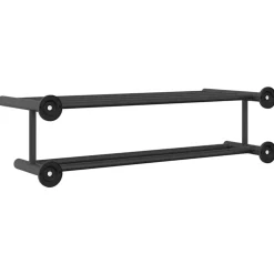vidaXL Soporte para toallas Negro 61 x 23 x 17 cm Acero inoxidable New