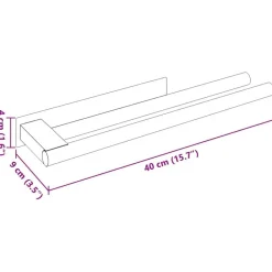 vidaXL Soporte para toallas 40 x 9 x 4 cm Acero inoxidable Negro
