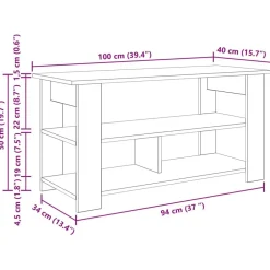 vidaXL Soporte para TV 100 x 40 x 50 cm Roble negro New
