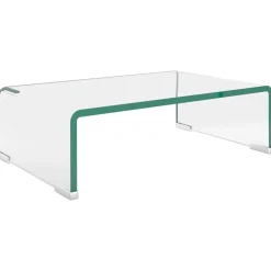 vidaXL Muebles Tv-Soporte para TV/Elevador monitor cristal claro 40x25x11 cm