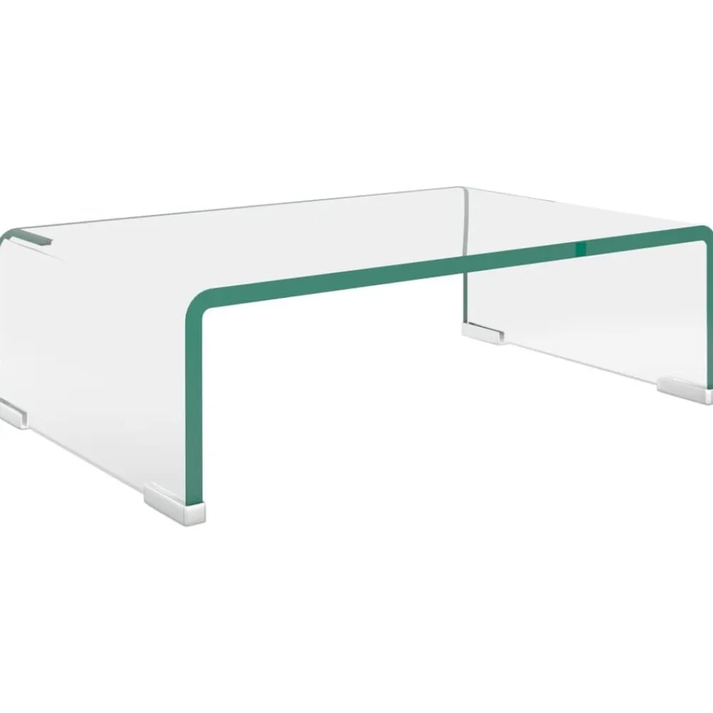 vidaXL Muebles Tv-Soporte para TV/Elevador monitor cristal claro 40x25x11 cm