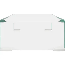 vidaXL Muebles Tv-Soporte para TV/Elevador monitor cristal claro 40x25x11 cm