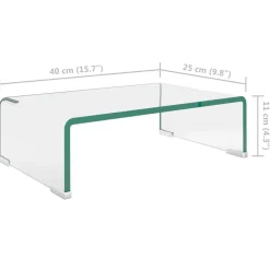 vidaXL Muebles Tv-Soporte para TV/Elevador monitor cristal claro 40x25x11 cm