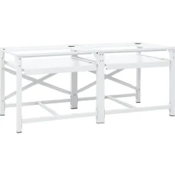 vidaXL Accesorios Para Electrodomésticos-Soporte pedestal doble lavadora con estantes extraíbles