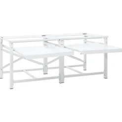 vidaXL Accesorios Para Electrodomésticos-Soporte pedestal doble lavadora con estantes extraíbles