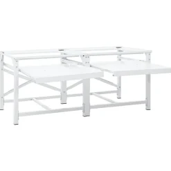 vidaXL Accesorios Para Electrodomésticos-Soporte pedestal doble lavadora con estantes extraíbles