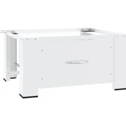 vidaXL Soporte pedestal para lavadora con cajón Blanco New