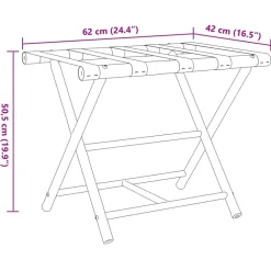 vidaXL Soporte plegable para maletas bambú 62x42x50,5 cm Hot